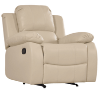 Valencia Cream Leather Manual Recliner Armchair - Furniture Instore