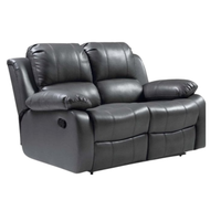 Valencia Grey Leather 2 Seater Manual Recliner Sofa - Furniture Instore