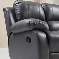Valencia Grey Leather 2 Seater Manual Recliner Sofa - view 4 - Furniture Instore