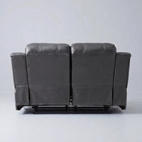 Valencia Grey Leather 2 Seater Manual Recliner Sofa - view 6 - Furniture Instore