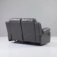 Valencia Grey Leather 2 Seater Manual Recliner Sofa - view 7 - Furniture Instore