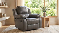Valencia Grey Leather Manual Recliner Armchair - view 8 - Furniture Instore