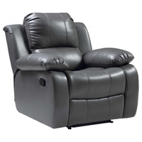 Valencia Grey Leather Manual Recliner Armchair - Furniture Instore