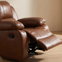 Valencia Leather Tan Manual Recliner Armchair - view 4 - Furniture Instore