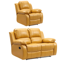Valencia Mustard Leather Manual Recliner 2+1 Seater Sofa Set - Furniture Instore