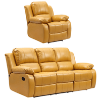 Valencia Mustard Leather Manual Recliner 3+1 Seater Sofa Set - Furniture Instore