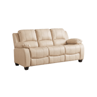 Valerie Cream Leather 3 Seater Sofa - Furniture Instore