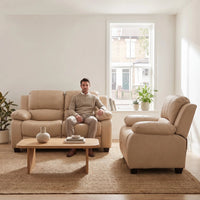 Valerie Cream Leather Modern 2+1 Seater Sofa Set - Furniture Instore