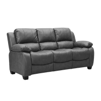 Valerie Grey Leather 3 Seater Sofa - Furniture Instore