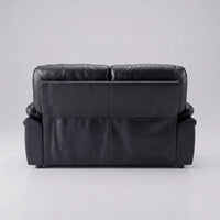 Verona Black Leather 2 Seater Sofa - Furniture Instore
