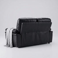 Verona Black Leather 2 Seater Sofa - Furniture Instore