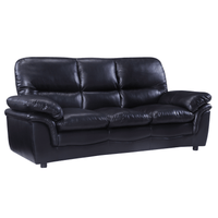 Verona Black Leather 3 Seater Sofa - Furniture Instore