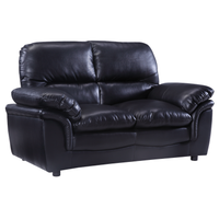 Verona Black Leather Seater Sofa Set