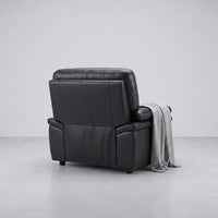 Verona Black Leather Armchair - Furniture Instore