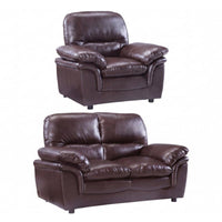 Verona Brown Leather 2+1 Seater Sofa Set Collection - Furniture Instore