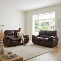 Verona Brown Leather 2+2 Seater Sofa Set Collection - Furniture Instore