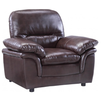Brown leather accent chair