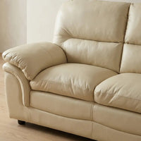 Verona Cream Leather 3 Seater Sofa - Furniture Instore