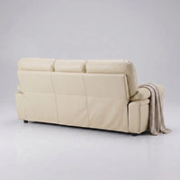 Verona Cream Leather 3 Seater Sofa - Furniture Instore