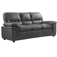 Verona Grey Leather 3 Seater Sofa - Furniture Instore