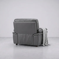 Verona Grey Leather Armchair - Furniture Instore
