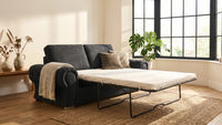 Verona High Back Black Fabric 3 Seater Sofa Bed - Furniture Instore