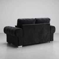 Verona High Back Black Fabric 3 Seater Sofa Bed - Furniture Instore