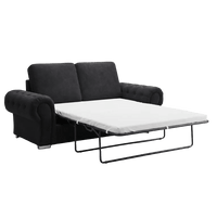 Verona High Back Black Fabric 3 Seater Sofa Bed - Furniture Instore
