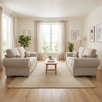 Verona High Back Cream Fabric 2+2 Seater Sofa Set - Furniture Instore