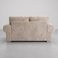Verona High Back Cream Fabric 3 Seater Sofa Bed - Furniture Instore