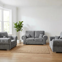 Verona High Back Grey Fabric 2+1+1 Seater Sofa Set - Furniture Instore