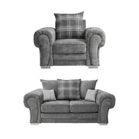 Verona Scatter Grey Fabric 2+1 Seater Sofa Set - Furniture Instore