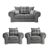 Verona Scatter Grey Fabric 2+1+1 Seater Sofa Set - Furniture Instore
