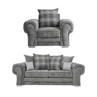 Verona Scatter Grey Fabric 3+1 Seater Sofa Set - Furniture Instore