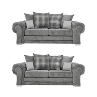 Verona Scatter Grey Fabric 3+3 Seater Sofa Set - Furniture Instore