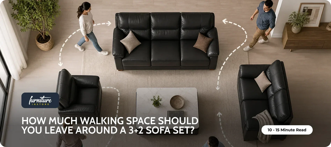 How Much Walking Space Should You Leave Around a 3+2 Sofa Set?