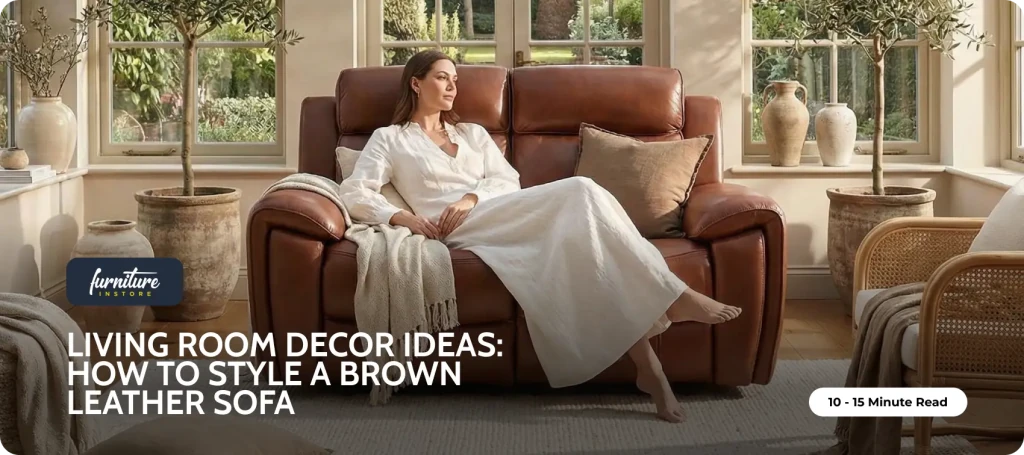 Living Room Decor Ideas: How to Style a Brown Leather Sofa for a Modern Look? - Furniture Instore