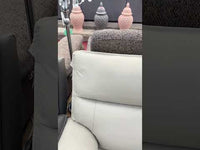 Turin Genuine Leather Chalk Electric Power Recliner 2 Seater Sofa - Furniture Instore