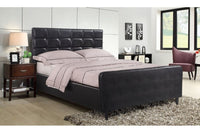 Sienna Black PU Leather Double Bed - Furniture Instore