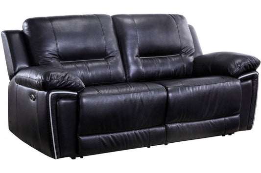 Henry Black Leather Electric Recliner 3 Seater Sofa - Furniture Instore