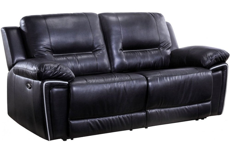 Henry Black Leather Electric Recliner 3 Seater Sofa - Furniture Instore