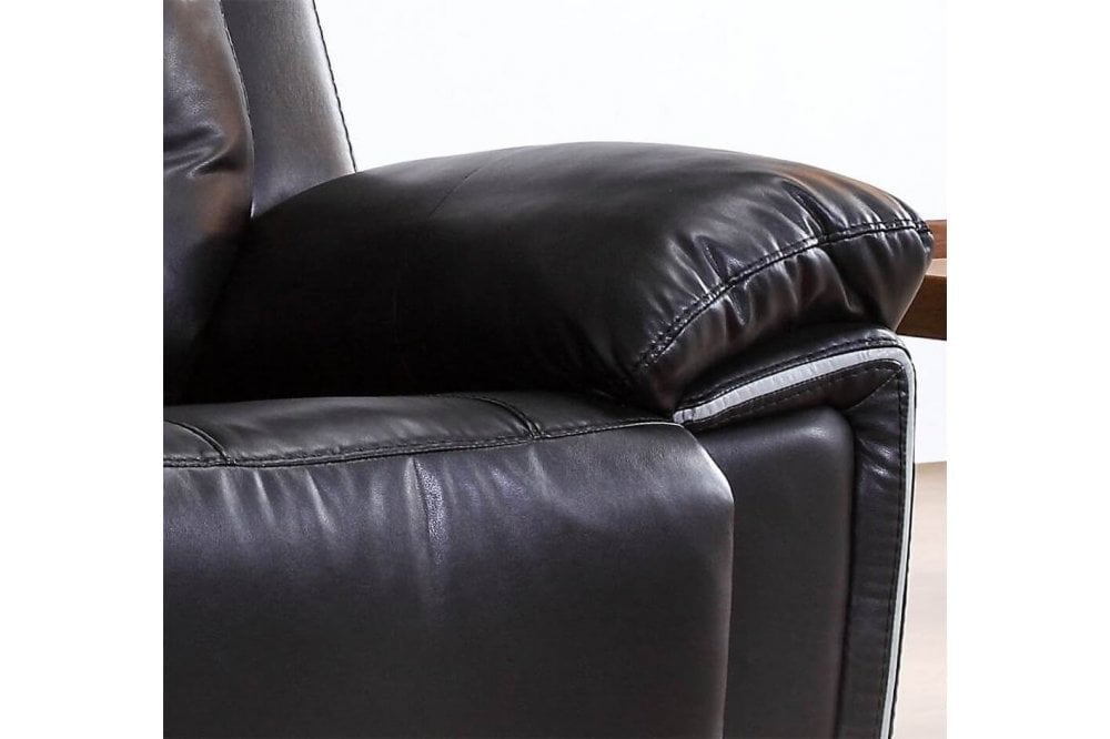 Henry Black Leather Electric Recliner 3 Seater Sofa - view 4 - Furniture Instore