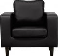 Box Black Leather Armchair