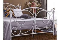 Florence White Metal King Bed - Furniture Instore