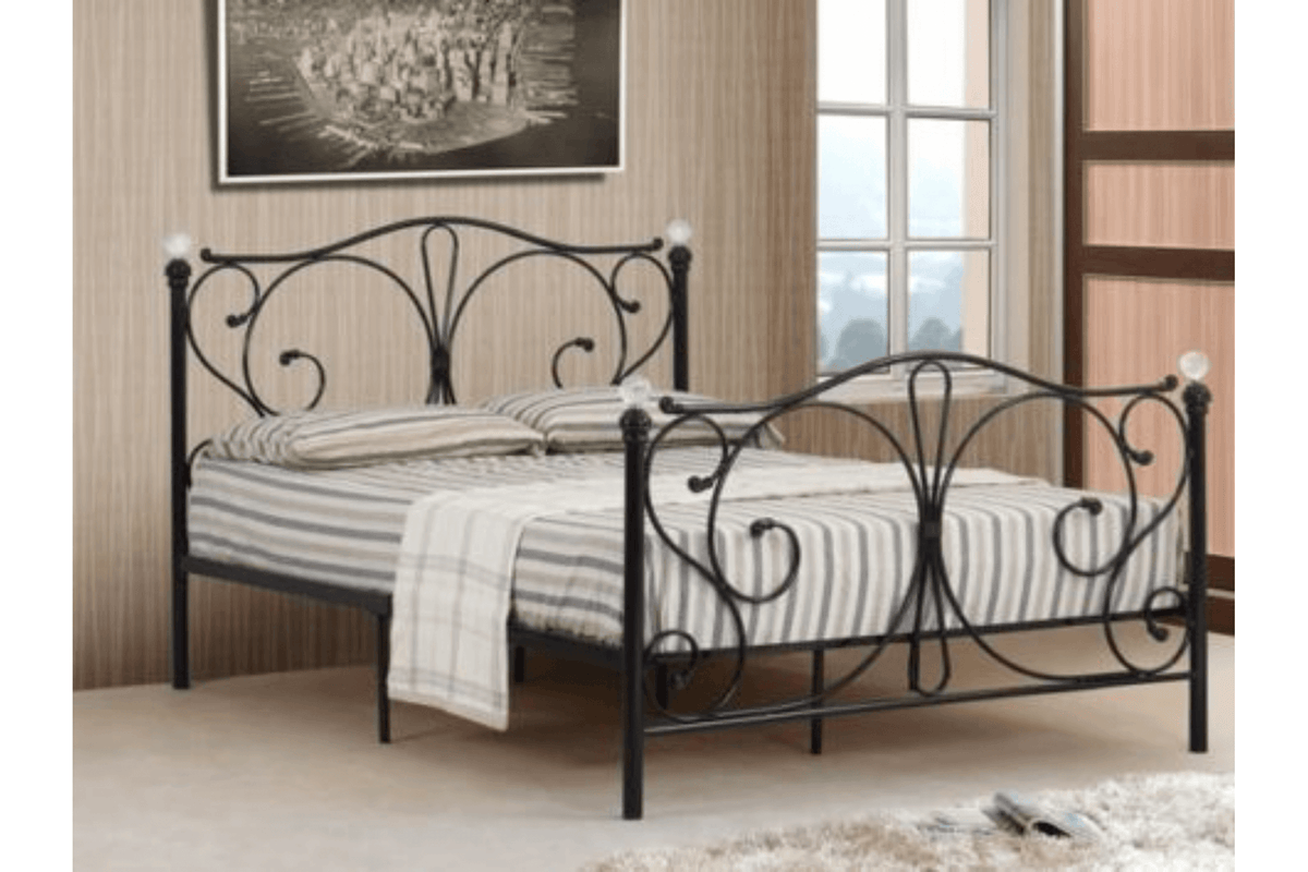 Florence Black Metal King Bed - Furniture Instore