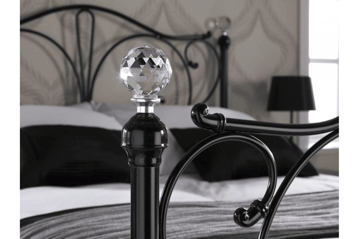 Florence Black Metal Small Double Bed - Furniture Instore