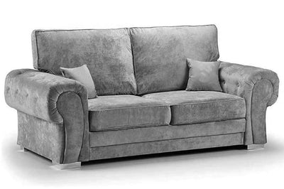 Verona High Back Grey Fabric 3 Seater Sofa