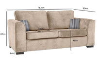 Nancy Beige Fabric 3 Seater Sofa - Furniture Instore