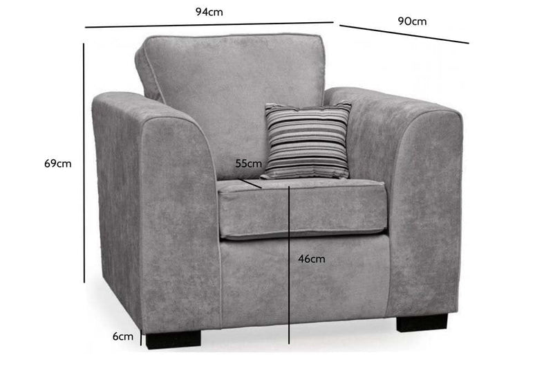 Nancy Grey Armchair - Furniture Instore
