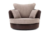 Byron Swivel Chair - Brown & Beige - Furniture Instore